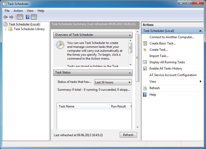 Windows 7 - Task Scheduler