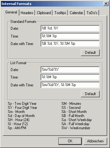 Internal Formats - General