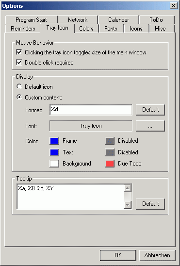 Options - Tray Icon