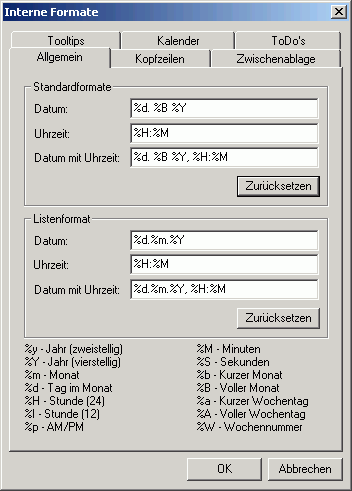 Formate - Allgemein