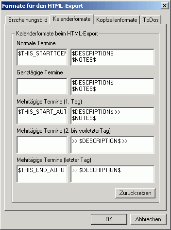 Reiter Kalenderformate