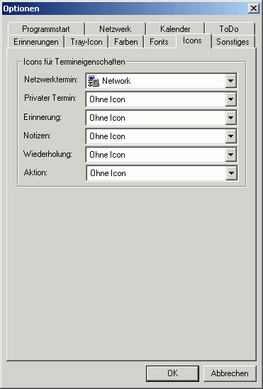 Optionen - Icons