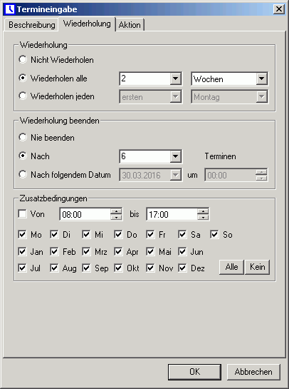 Termineingabe - Wiederholung