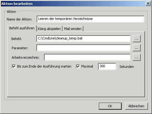 Aktion Befehl ausfhren